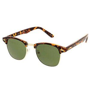 Tortoiseshell Half Frame Club Style Sunglasses 90s Style Preppy Hornrim